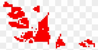 Pixel Art Red Sprite Splatter Film - 8 Bit Blood Splatter Clipart