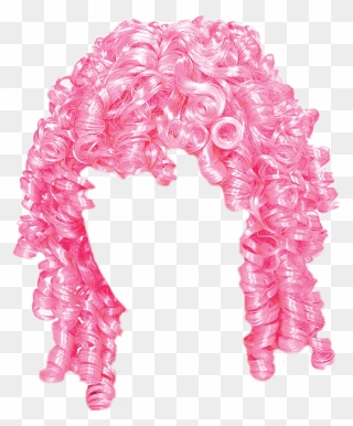 Wig Pink Curly Clip Arts - Pink Wig Transparent - Png Download