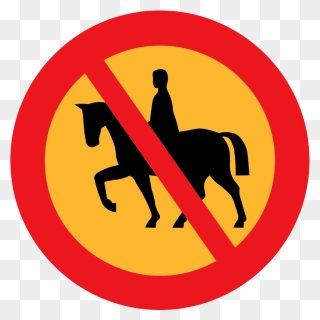 No Horse Riding Sign - Horse Not Allowed Sign Clipart