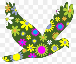 Retro Floral Bird Clip Arts - Blomster Clipart - Png Download