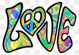 #love #hippie #retro #psychedelic #peace - Peace And Love Png Clipart