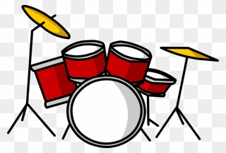 Red Drum Set Clipart - Drums Clipart - Png Download
