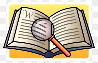 Magnifying Glass With Book Clipart