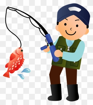 Fishing Man Clipart - 魚の 釣り 方 を 教える - Png Download