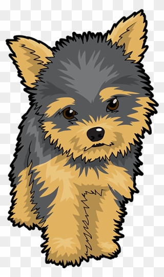 Cute Yorkshire Terrier Dog Png Clipart - Yorkie Clipart Transparent Png