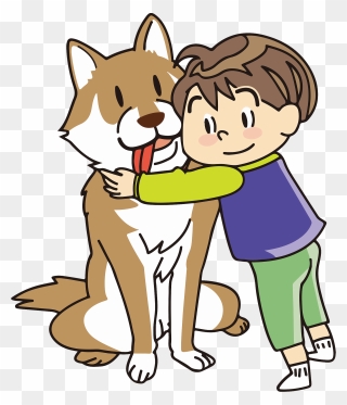 Child Boy Dog Pet Clipart - Cartoon - Png Download