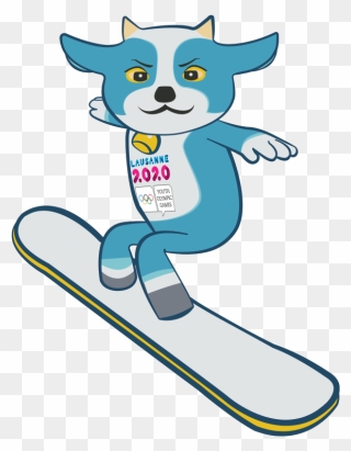 Yodli Snowboard - Youth Winter Olympics Mascot Clipart