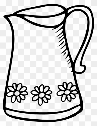 Jug Coloring Pages - Jug Clipart Black And White - Png Download