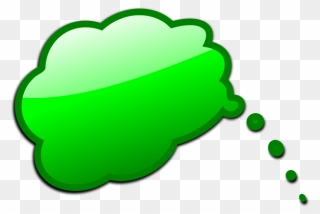 Thinking Cloud - Transparent Background Green Speech Bubble Clipart