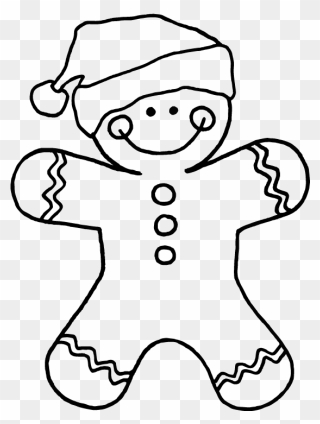 Transparent Gingerbread Girl Png - Christmas Gingerbread Man Colouring Pages Clipart