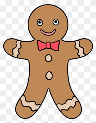 How To Draw Gingerbread Man - Christmas Drawing Ideas Easy Clipart