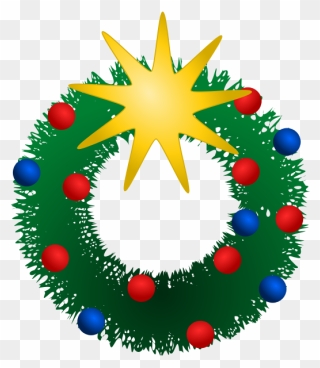 Festive Wreath Vector - Christmas Holiday Clip Art - Png Download