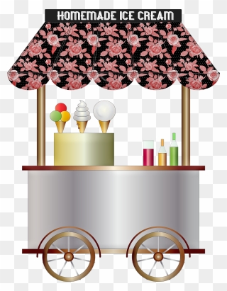 Ice Cream Cart, Ice Cream, Shabby Chic, Chrome, Homemade - Gambar Gerobak Es Cream Clipart