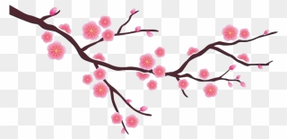 Simple Cherry Blossom Stencil Clipart