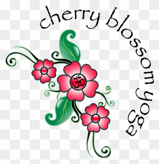 Cherry Blossom Yoga Logo Clipart