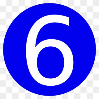 Blue, Rounded,with Number 6 Clip Art At Clker - Blue Number 6 Png Transparent Png