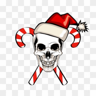 Skull With Candy Canes Clipart