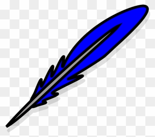 Blue Feather Clip Art At Clker - Blue Feather Cartoon - Png Download