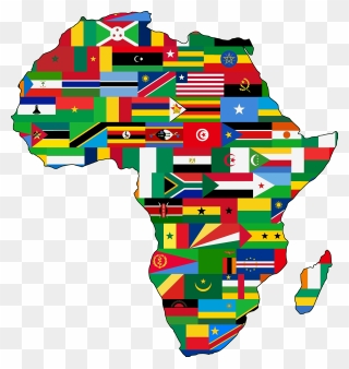African Cryptocurrencies - African Map With Flags Clipart
