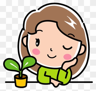 Girl Ecology Plant Clipart - Maker's Mark - Png Download