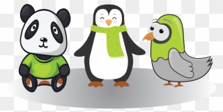 Penguins And Pandas Cartoon Clipart