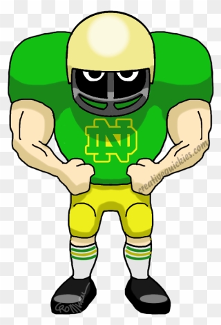 South Bend Indiana Notre Dame Fighting Irish - Easy Cartoon Football Player Clipart