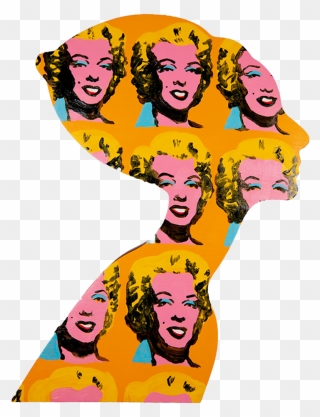 Yellow Marilyn Warhol Audrey Silhouette Clipart