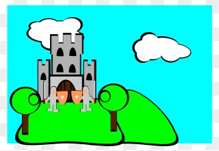 Cartoon Castle With Guards - Castle And Kings Cartoon Clipart