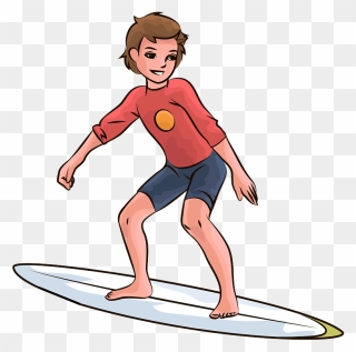 Surfer Boy Clipart - Cartoon Surfer Boy Png Transparent Png