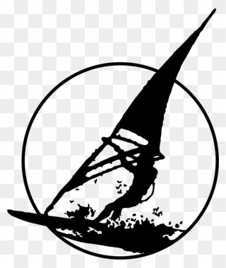 Line Art,plant,silhouette - Windsurfer Clipart - Png Download