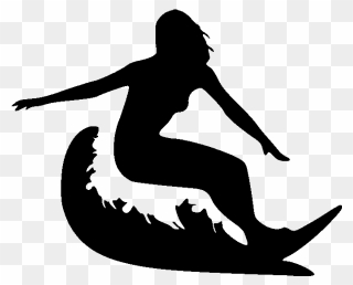 Surfing Girl Clipart - Png Download