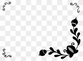 Cliparts For Free Download Blueberry Clipart Border - Flower Frame Black And White - Png Download
