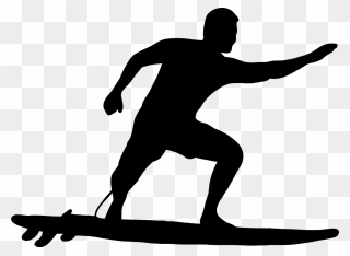 Man Surfing Silhouette Clipart