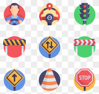 Icon Driving School - Flat Icon Clipart