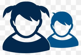 Icon Of A Young Girl And Young Boy Clipart