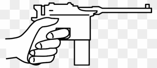 Mauser Gun Vector Graphics - Pistola Mauser Line Art Clipart