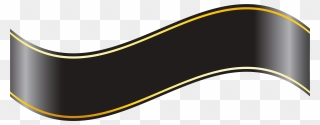 Black Banner Transparent & Png Clipart Free Download - Black Gold Ribbon Vector Png