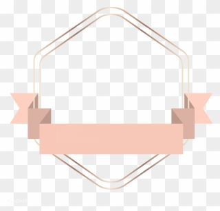 Hexagon Frame In Ribbon Banner Badge Png - Frame Rose Gold Png Clipart