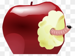 Apple With Worm Clipart