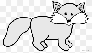 Fox Clipart Outline, Fox Outline Transparent Free For - Arctic Animal Clip Art - Png Download