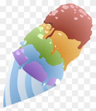Food Sno Cone Rainbow - Rainbow Sherbet Ice Cream Cartoon Clipart