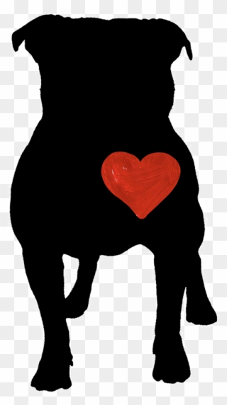 #pitbull #dog #loveit #black #heart #red #pet - Pitbull Clipart Transparent Background - Png Download
