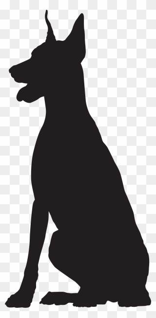 Dog Breed Black And White Snout - Great Dane Sitting Silhouette Clipart