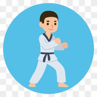Clipart Boy Taekwondo - Cartoon - Png Download