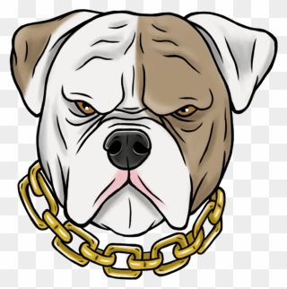 American Bulldog Face Cartoon Clipart
