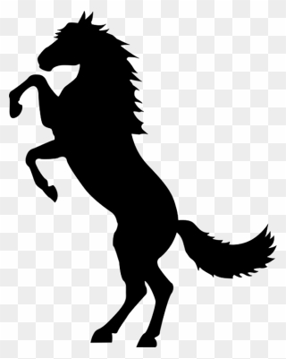 Mustang Rearing Stallion Stencil Silhouette - Horse Stencil Clipart