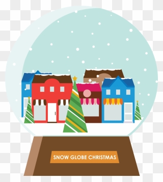 Snow Globe Christmas In Downtown Franklin - Illustration Clipart