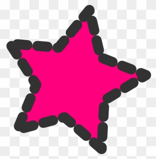 Pink Dotted Star Clip Art At Clker - Clip Art - Png Download