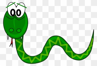 Grass Snake Smooth Green Snake Clip Art - Cartoon Snake Transparent Background - Png Download
