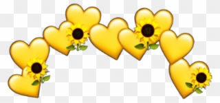 #stickers #flowers #headband - Yellow Heart Crown Png Clipart